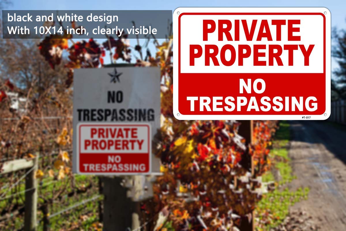 Dxyizus Signs private property metal sign in a 2-pack for homes and businesses.