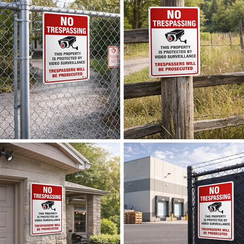 Dxyizus Signs outdoor surveillance sign enhances awareness of protected areas