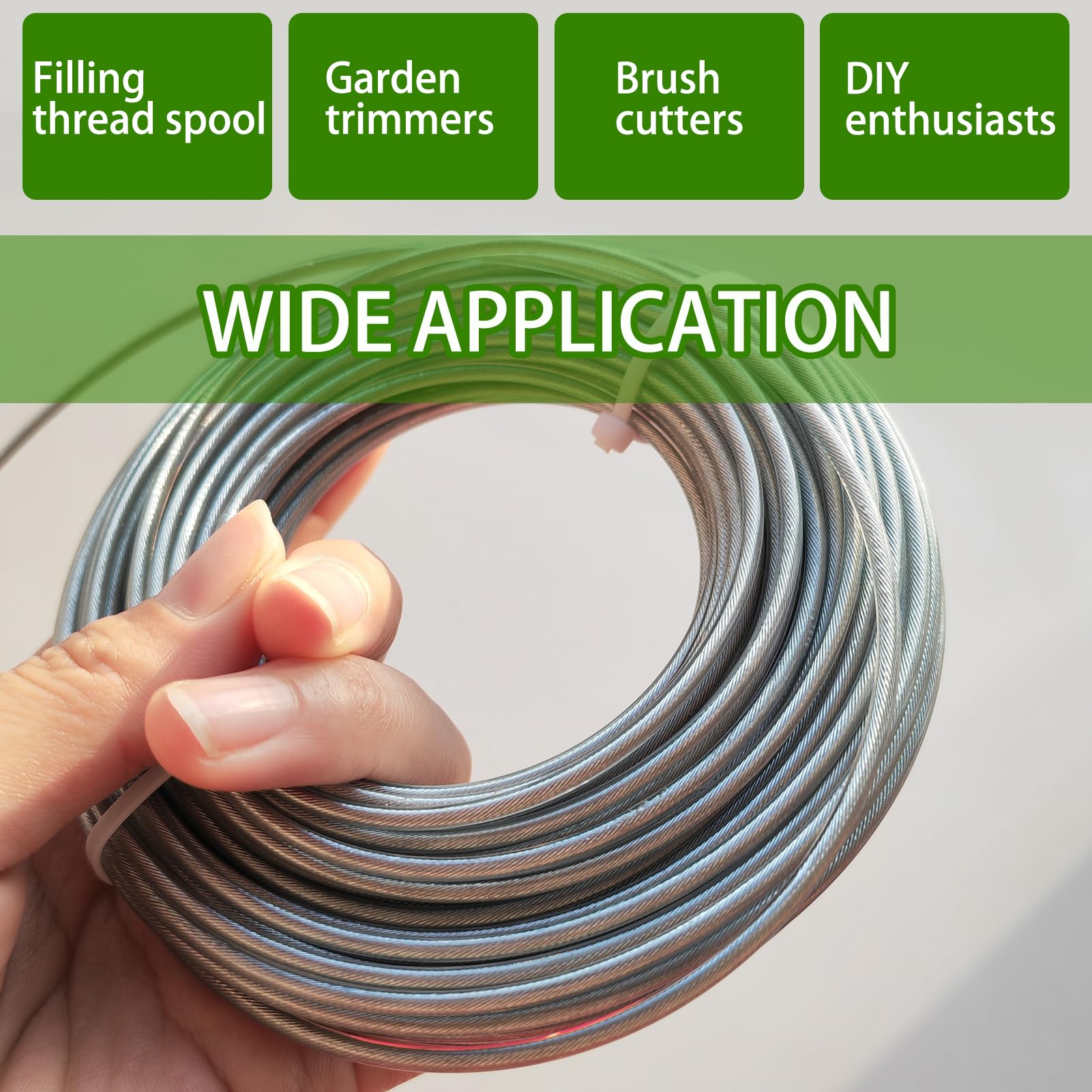 DY.2ten trimmer line installed on head during use for precise edging