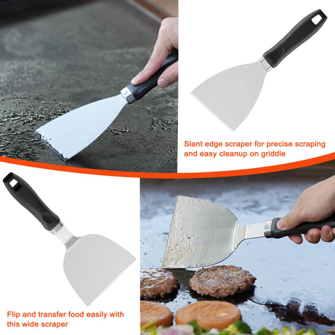 DY DECENT FAMILY grilling tongs provide secure grip for turning and serving.
