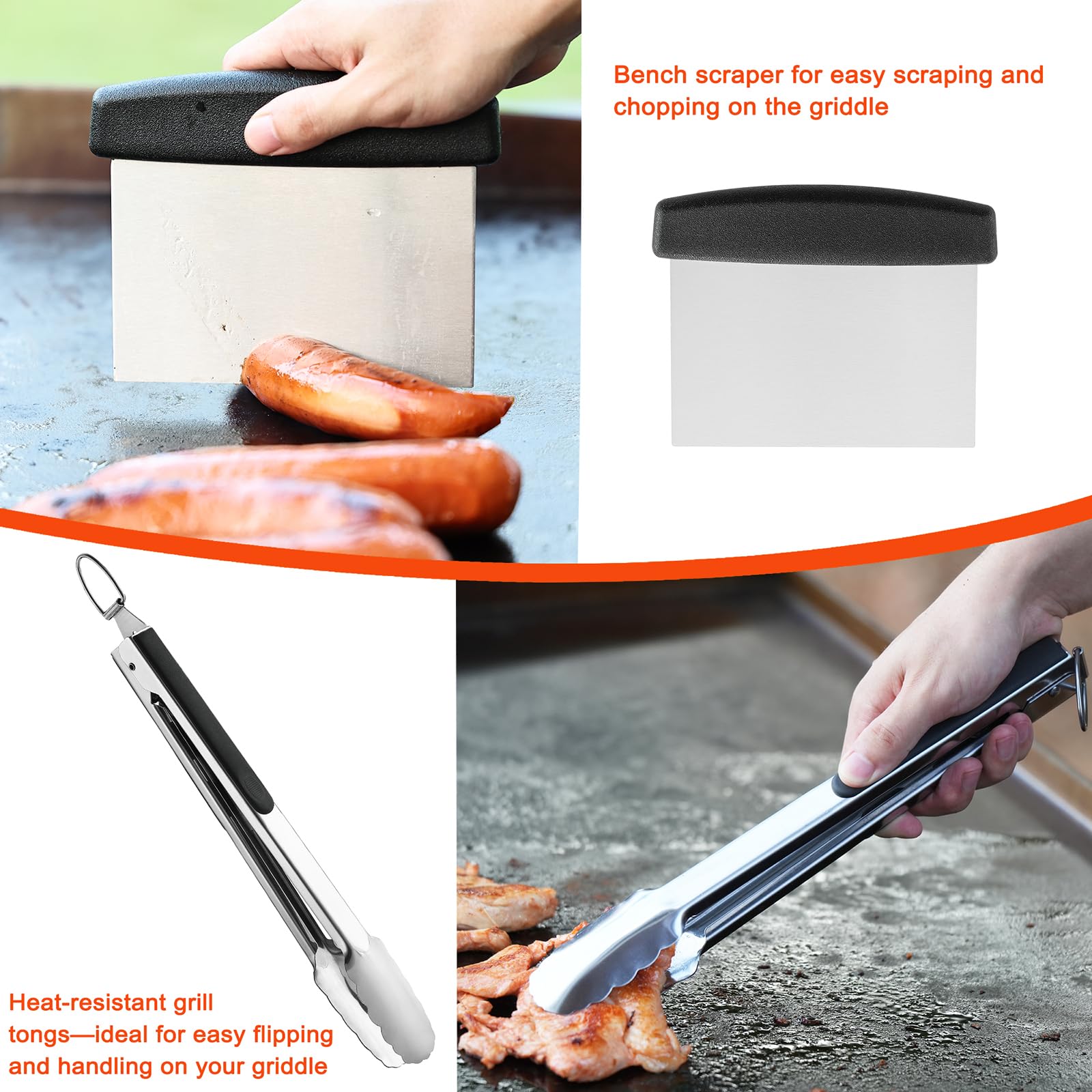 Large zippered storage bag keeps utensils organized