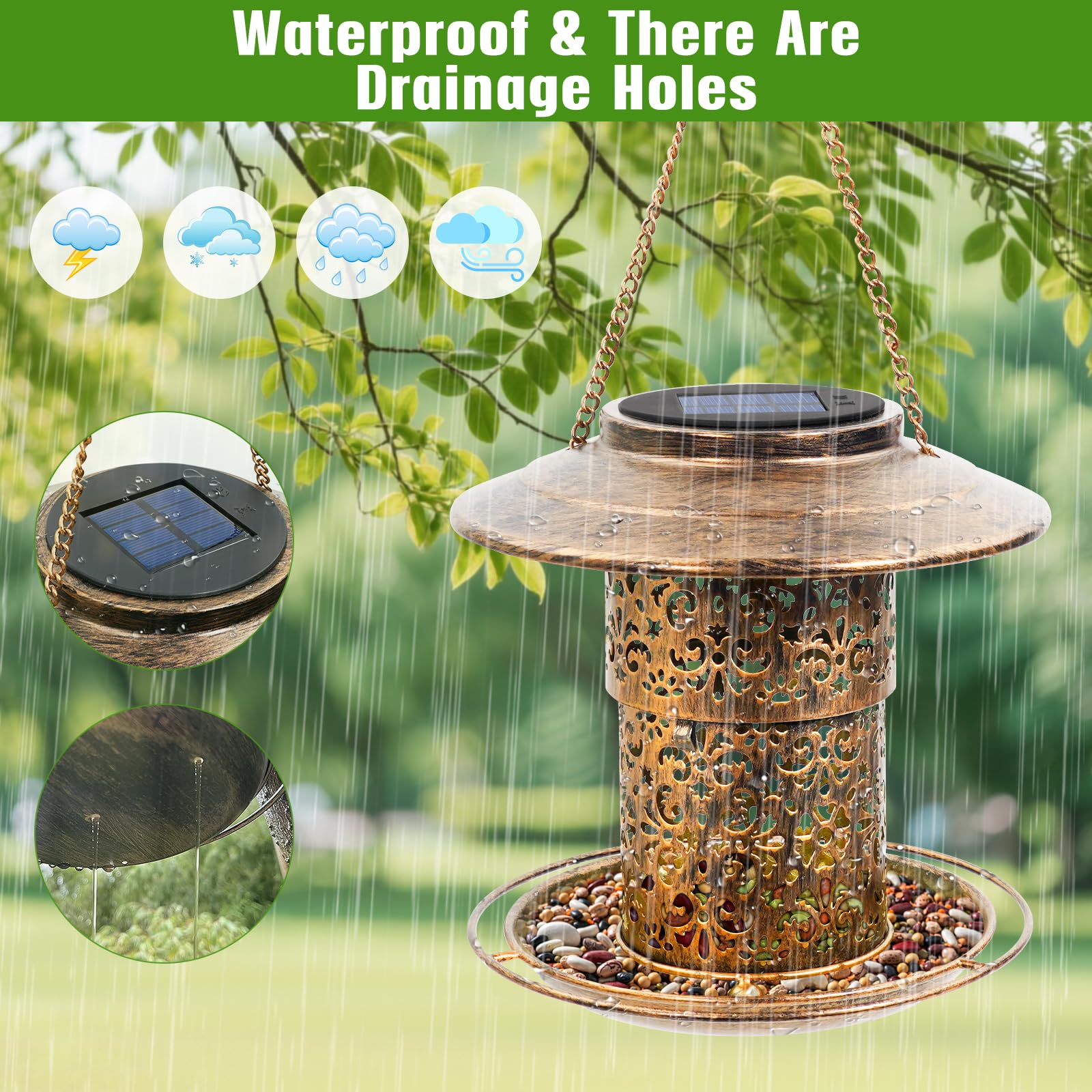 360 degree feeding platform supports birds of different sizes