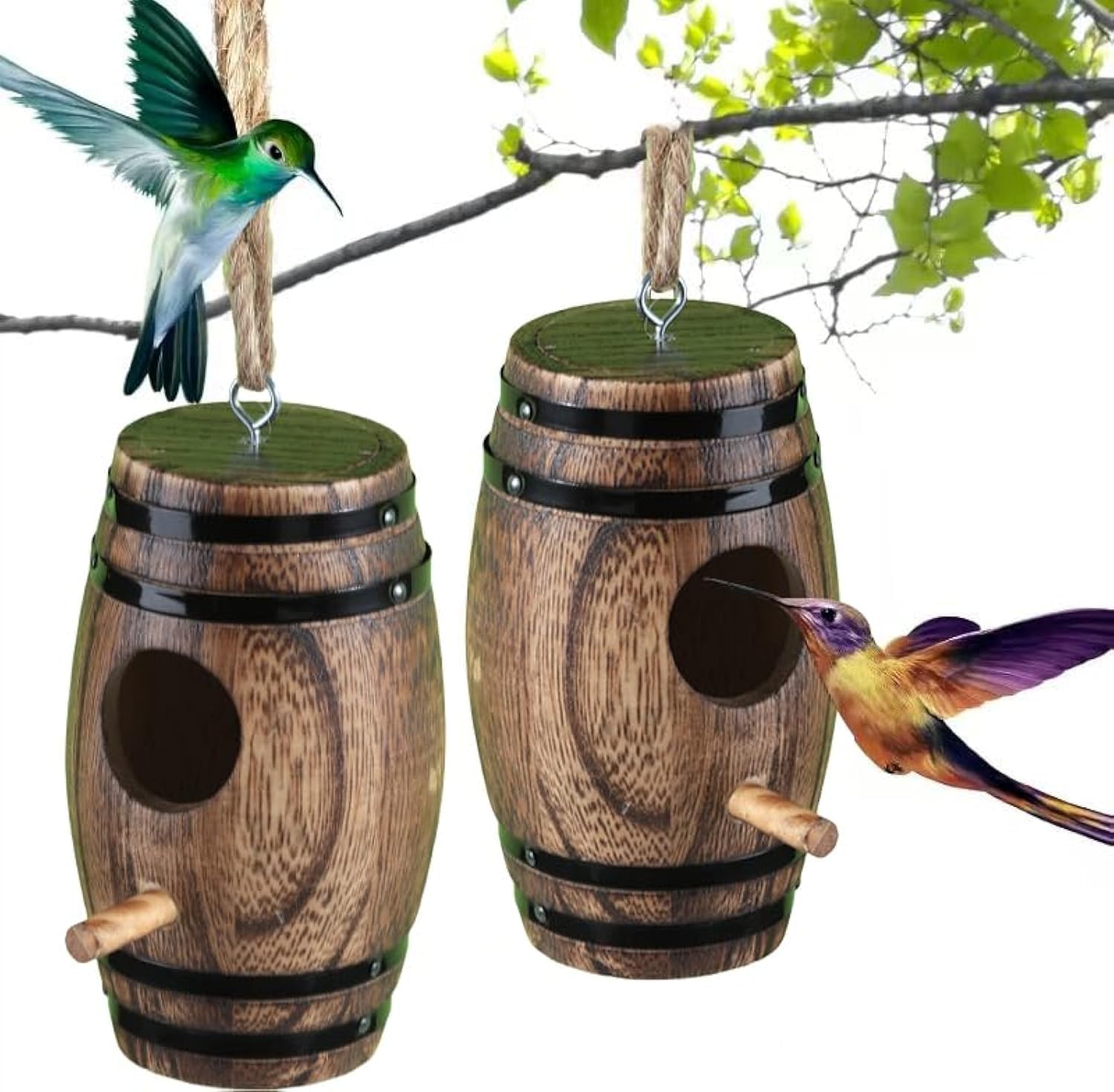 DY-SKTY hummingbird house outdoor nesting in a garden setting.