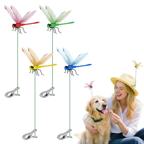 Dyale 3D dragonfly clip garden decor that deters insects naturally