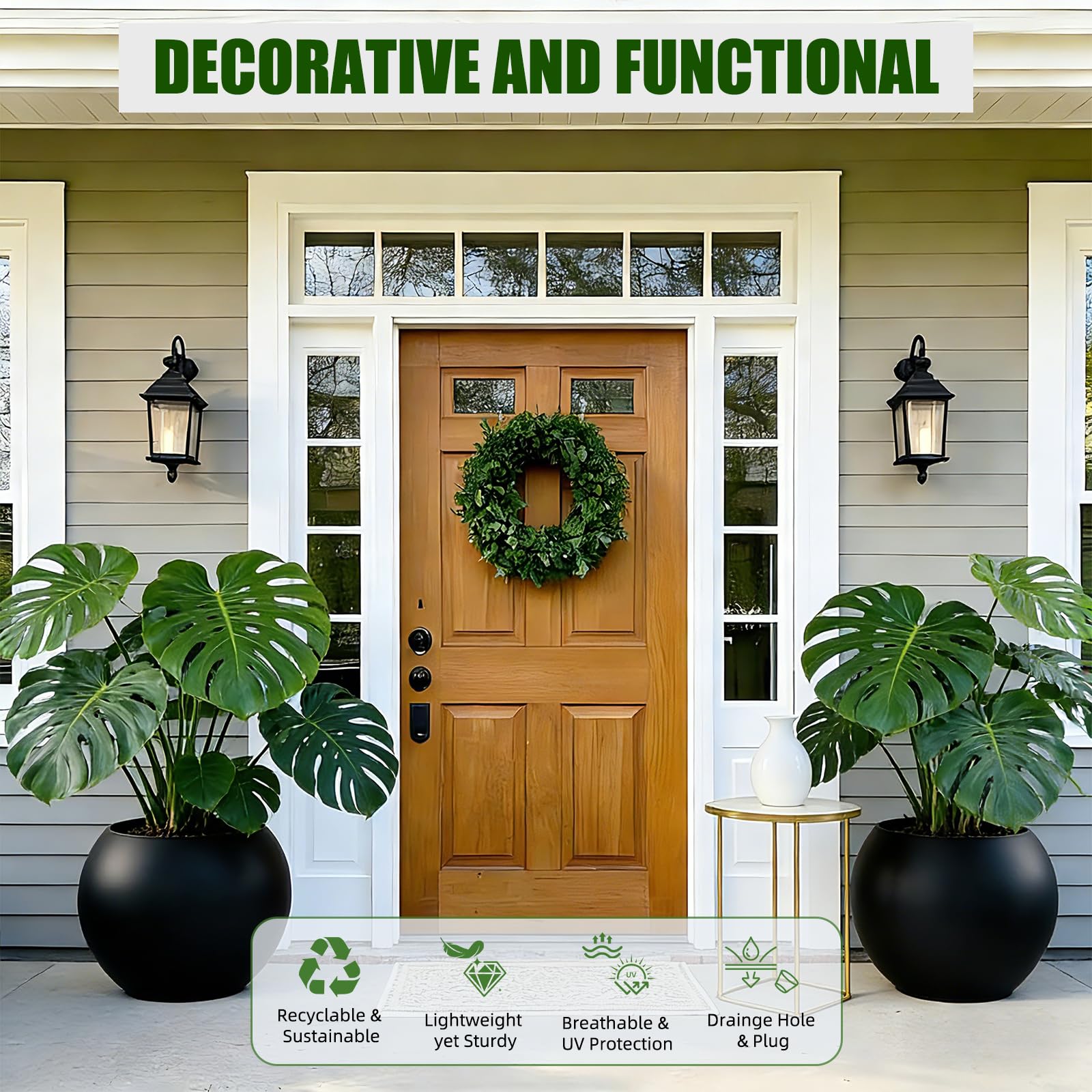 DYCYRQ weather-resistant indoor-outdoor planter for all seasons.