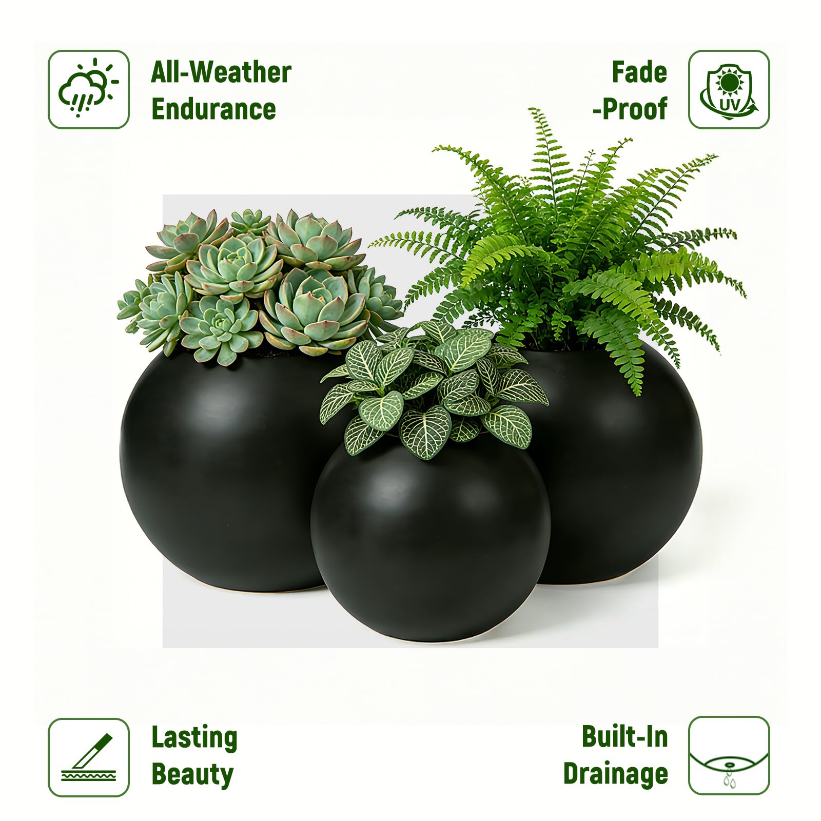 DYCYRQ large 17-inch diameter planter elevates living room corners.