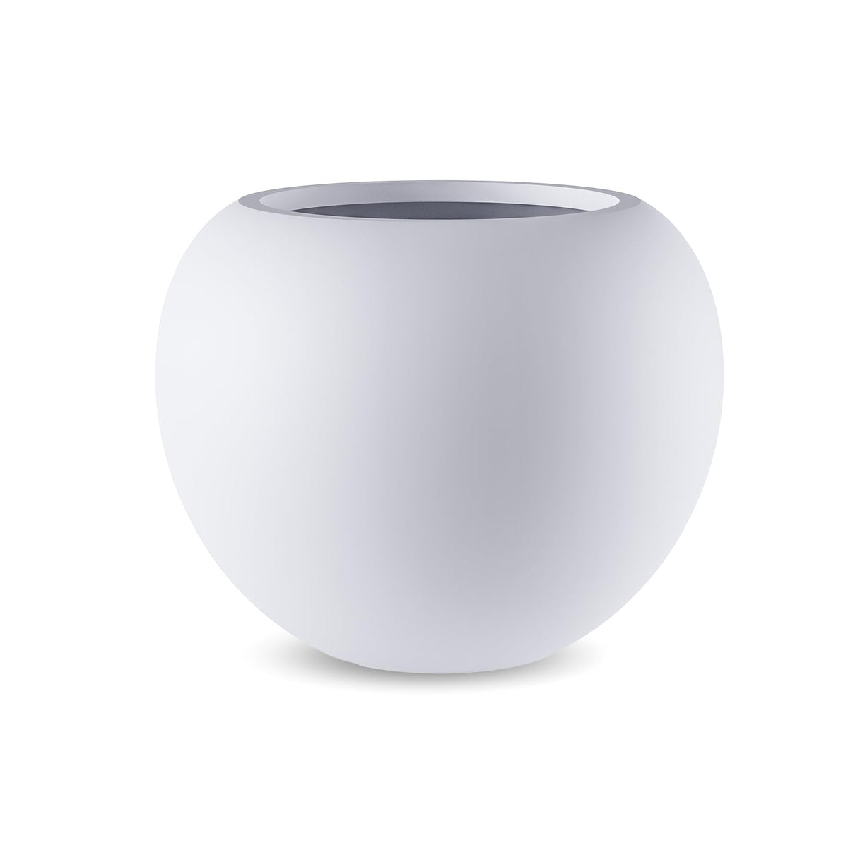 DYCYRQ round fiberstone planter with 17-inch diameter in white, lightweight and durable for easy relocation.