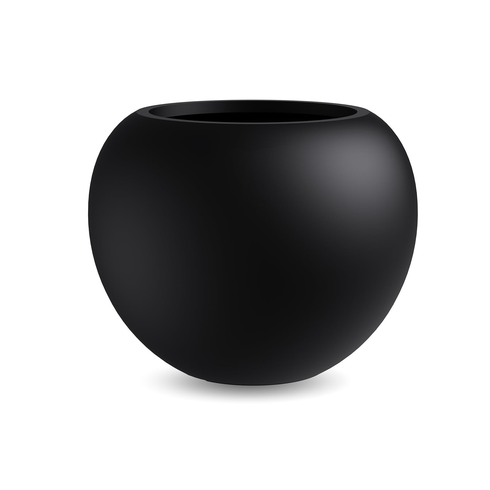 DYCYRQ round fiberstone planter with drainage hole for easy water management.