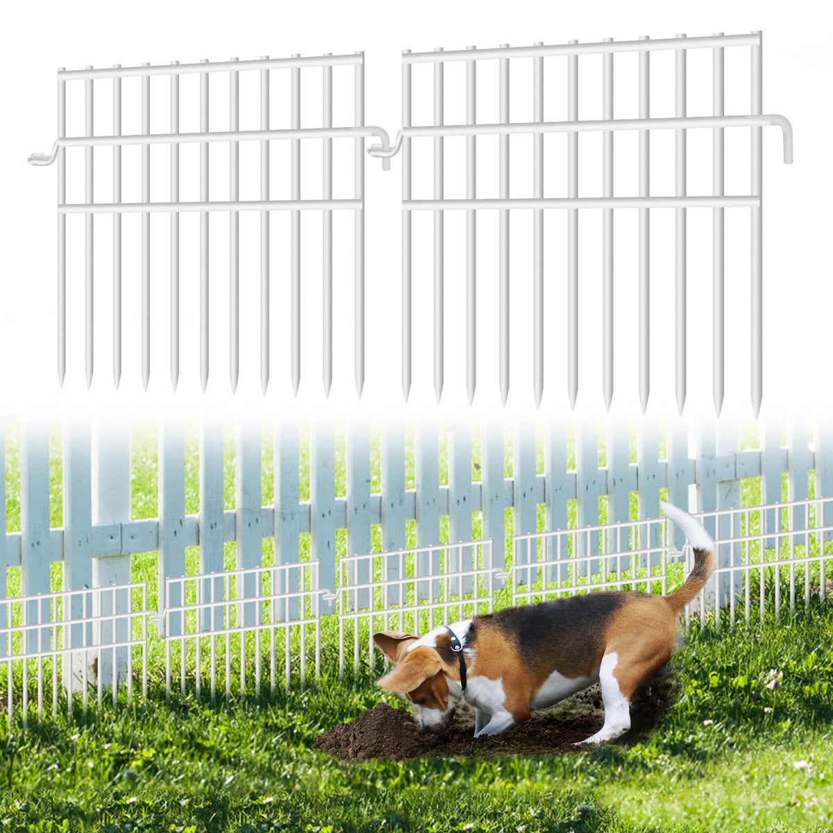 Dyemair 37ft garden animal barrier fence blocks low gaps to deter digging
