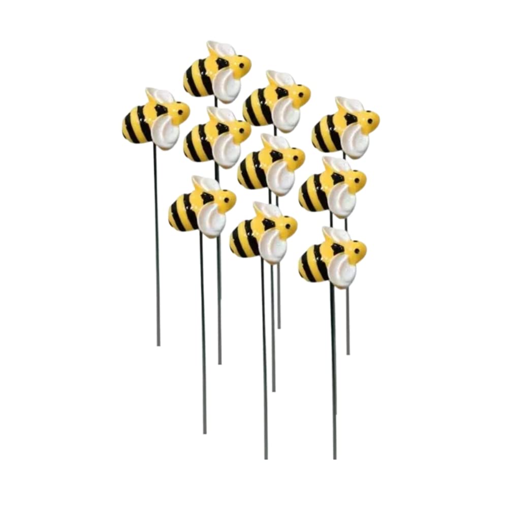 DYJAGYO bee garden stake enhances pots and flower beds with cheerful spring color.