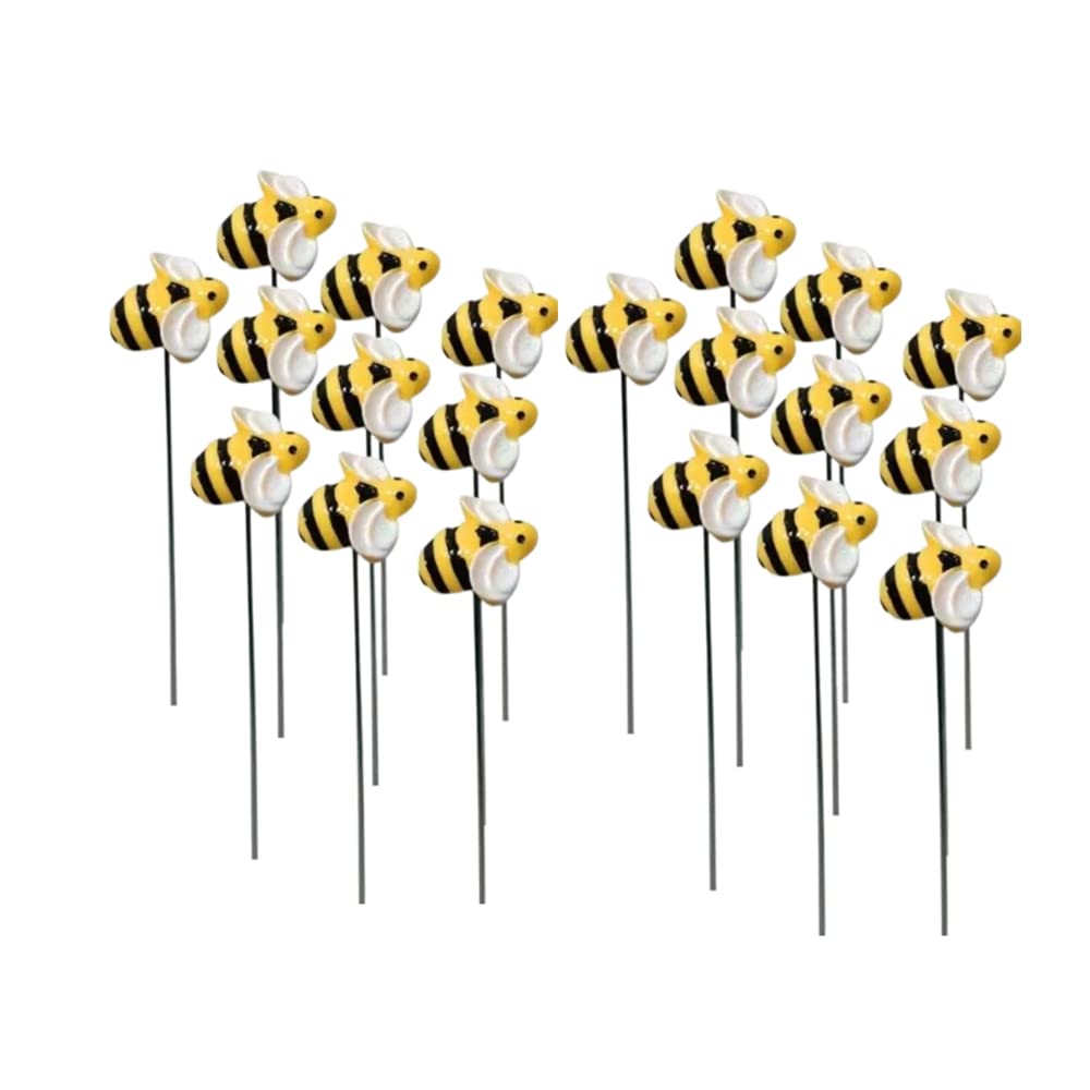 DYJAGYO bee garden stake yellow resin adds cheerful spring color to pots.