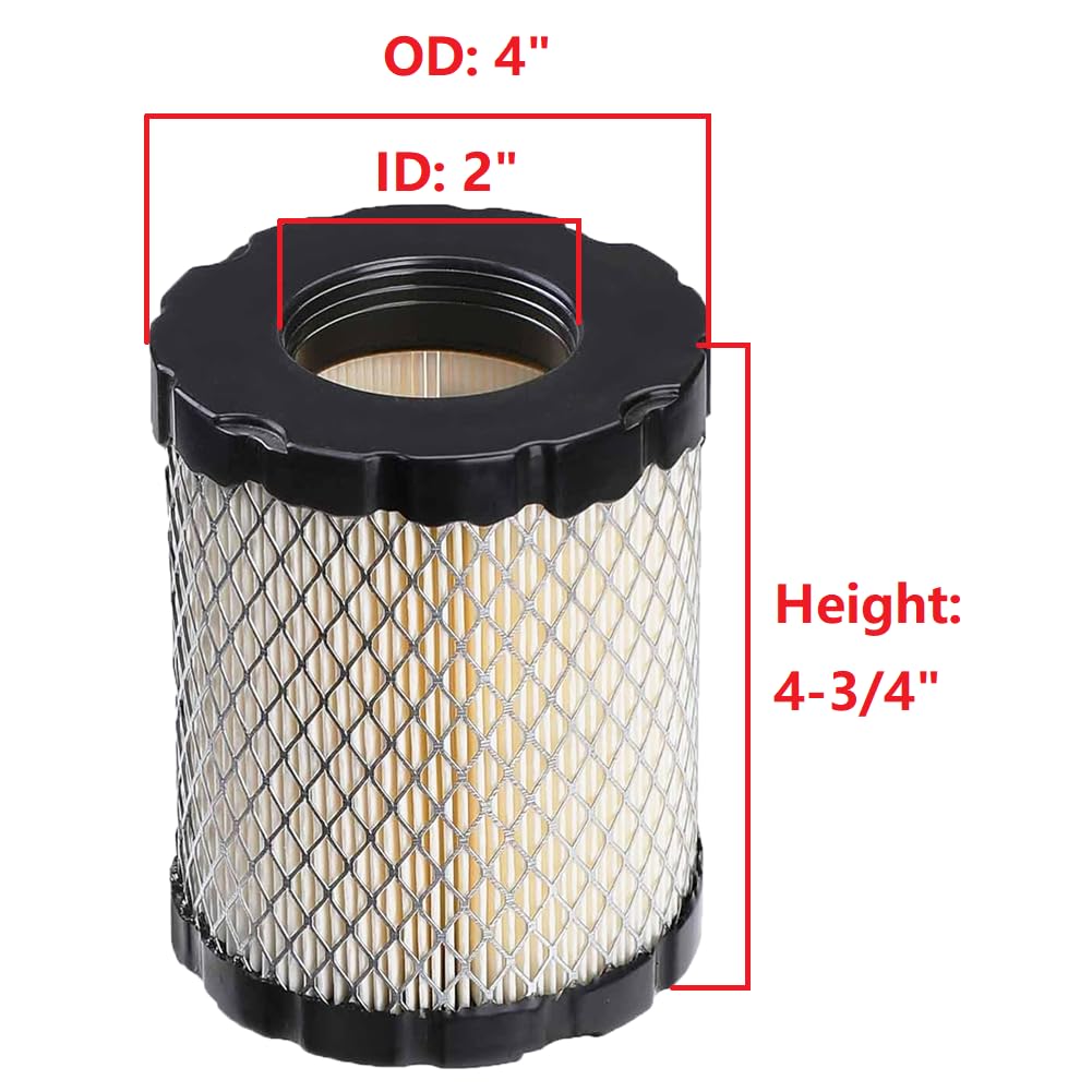 Dylawnio dimensions label showing 2in ID x 4in OD for proper fit.