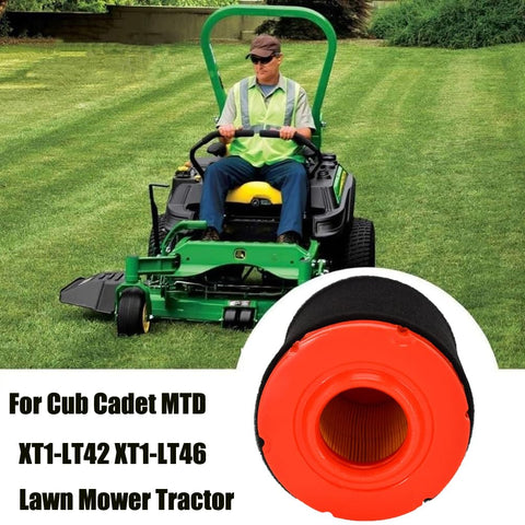 Dylawnio LT42/LT46 compatibility image emphasizes precise cross-fit for lawn tractors.