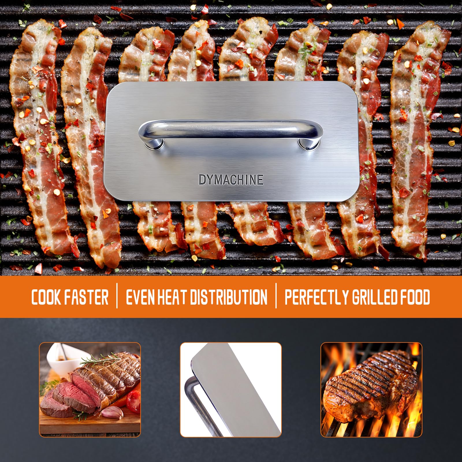 DYMACHINE non-stick bottom minimizes sticking for quick patty release