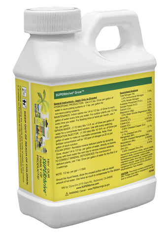 Dyna-Gro Grow bottle pour captures easy application for steady plant nutrition.
