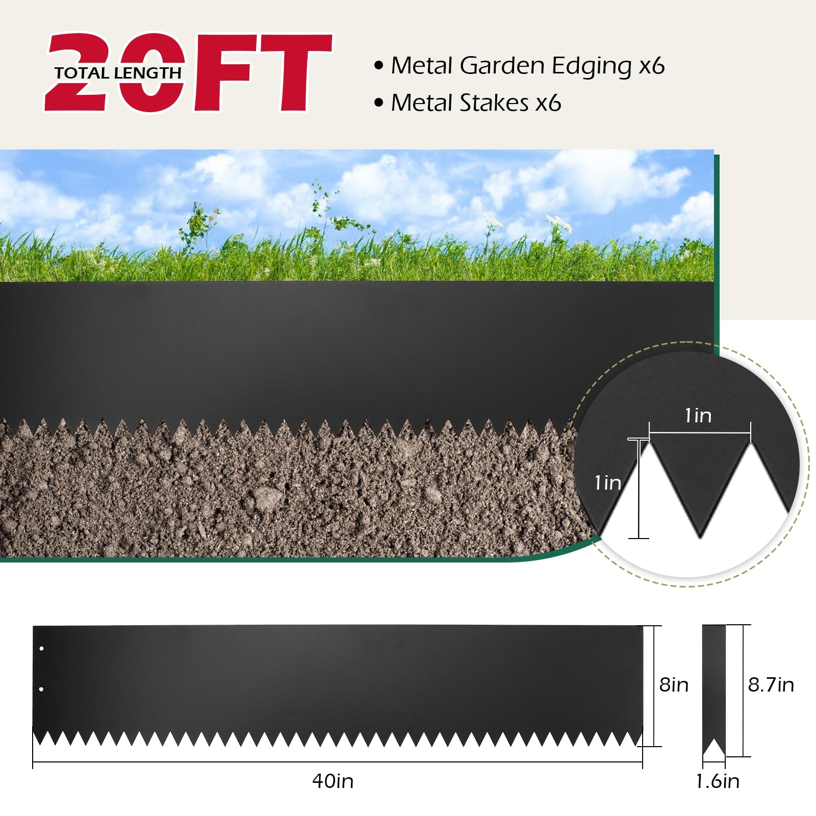 Dyna-Living steel edging curved design for flexible garden borders.