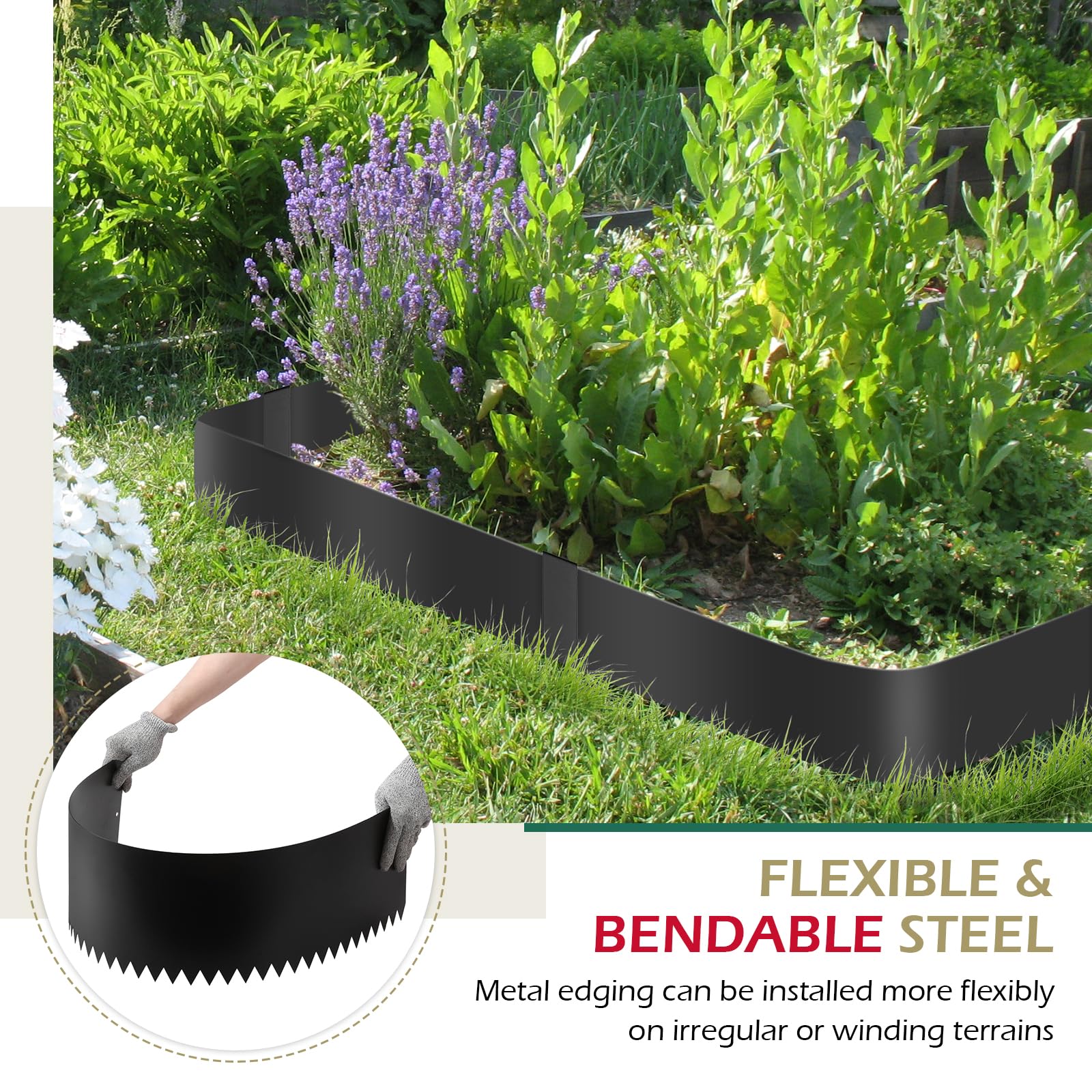 Dyna-Living edging clip set secures borders quickly.