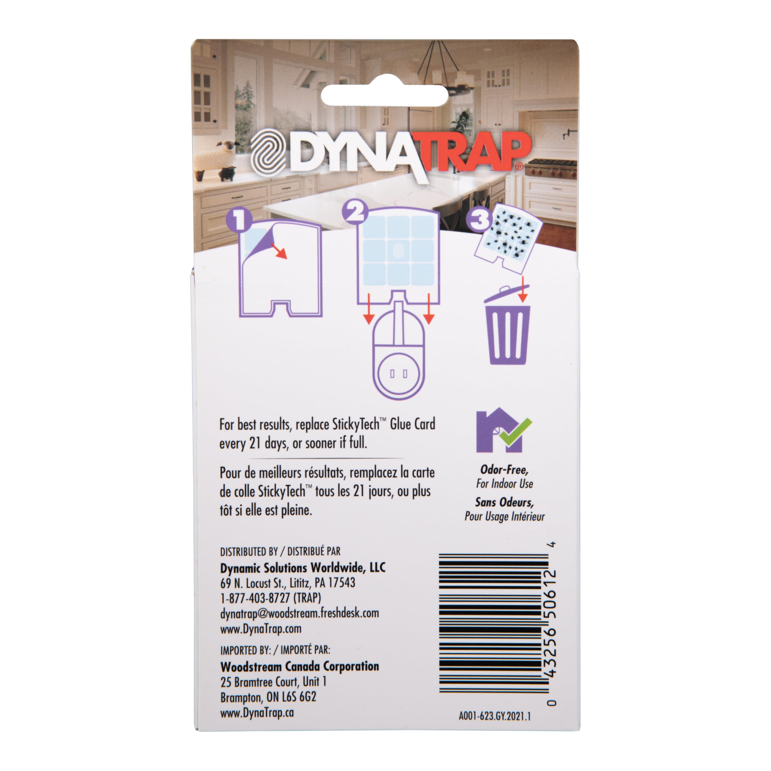 Secure catch area keeps insects out of sight until disposal.