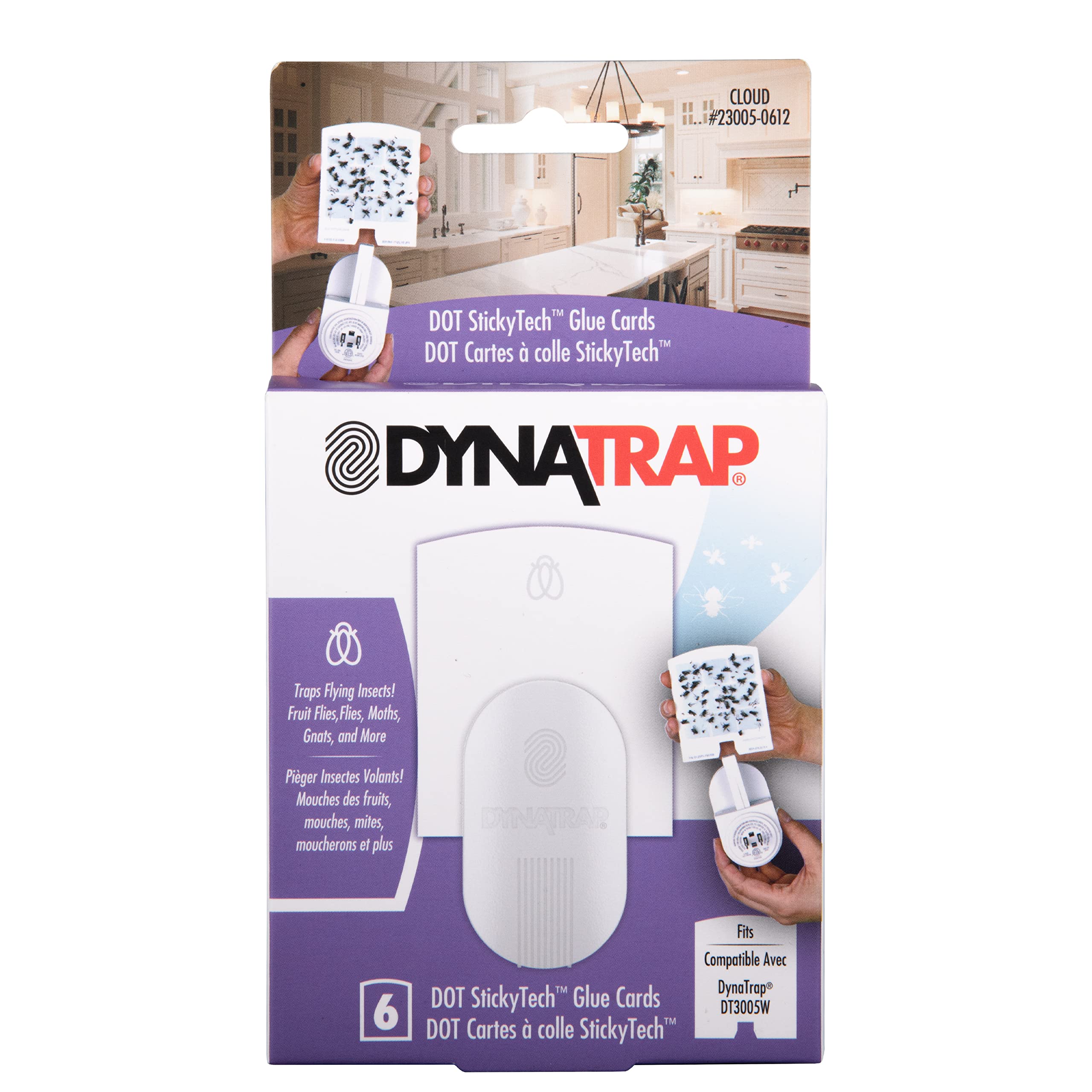 DynaTrap DOT StickyTech glue cards 6-pack for continuous indoor insect capture.