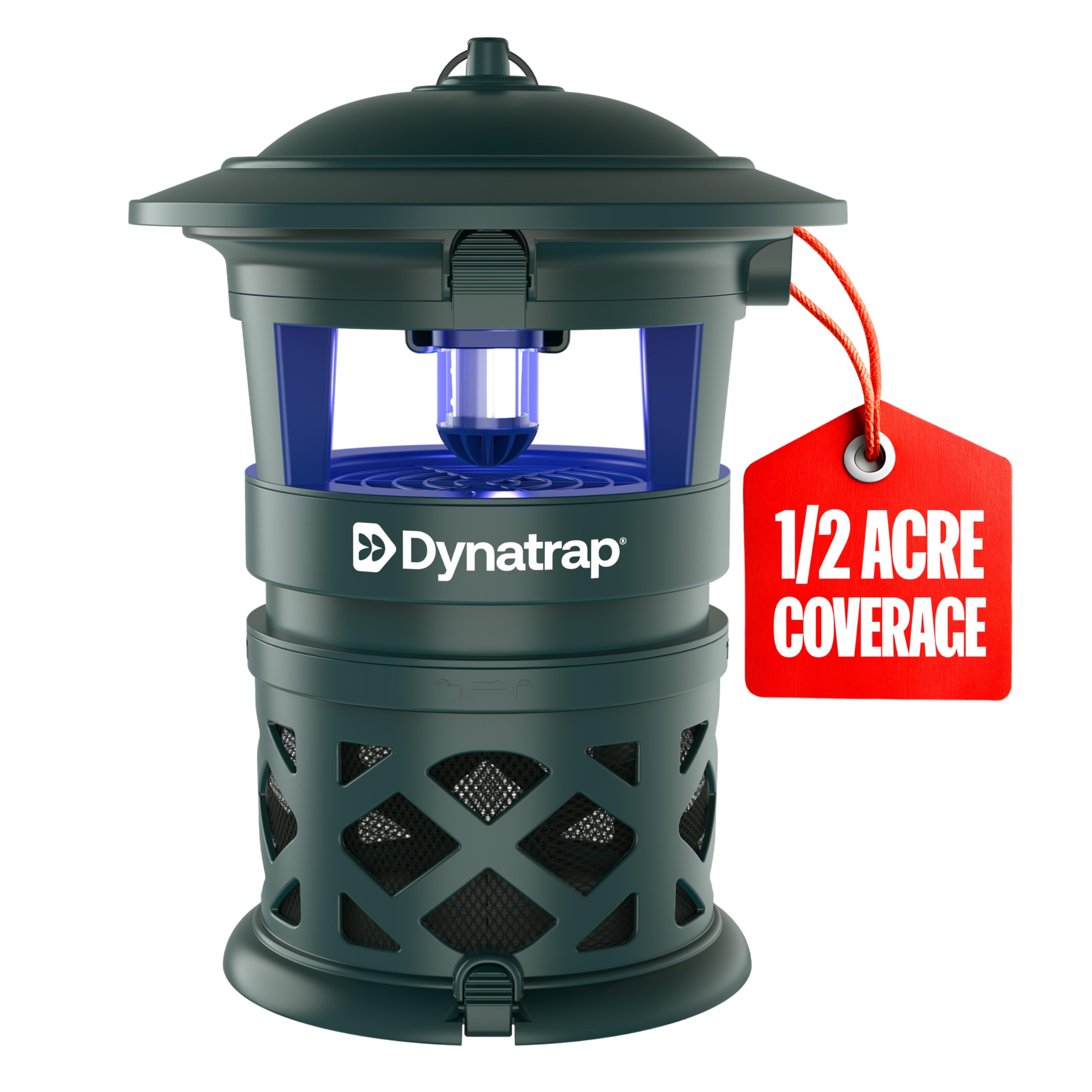 DynaTrap DT1130-GRSR outdoor trap front view attracting insects for yard protection.