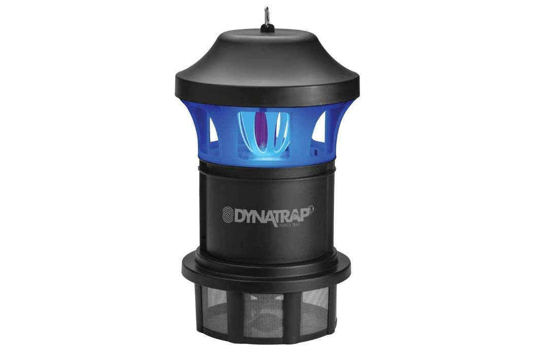 DynaTrap DT1775 outdoor mosquito trap protecting a yard.
