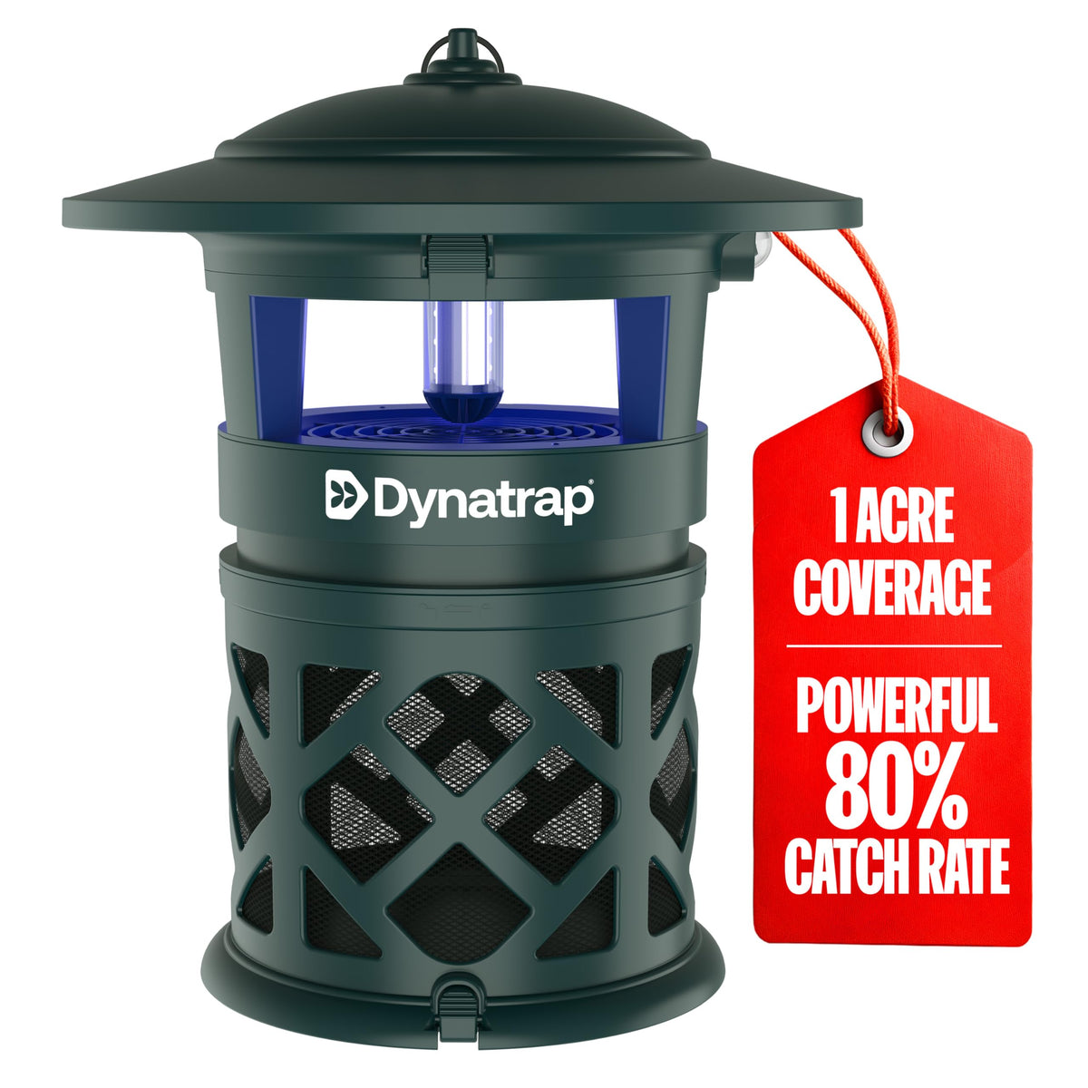DynaTrap DT2030-GRSR outdoor trap in action protecting a yard from flying insects.