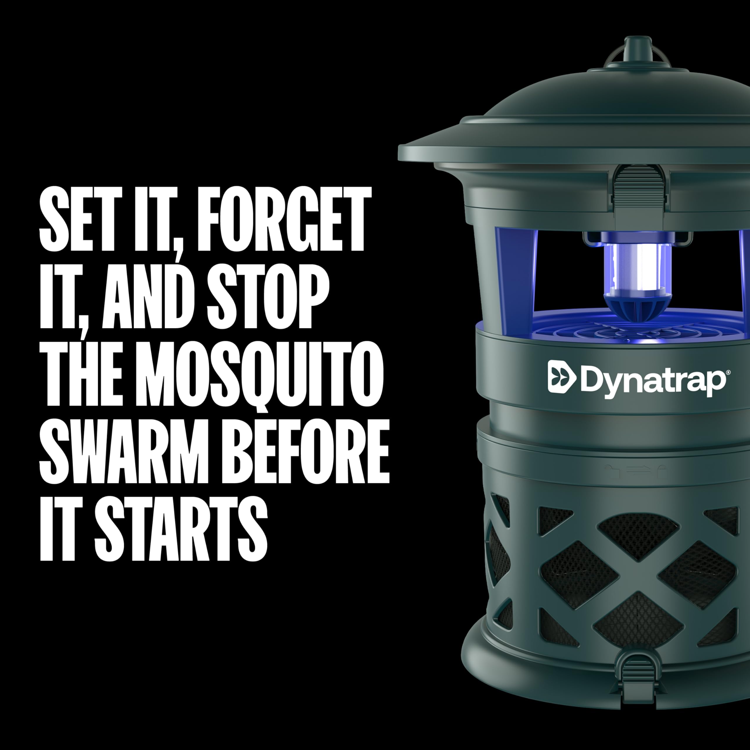 DynaTrap DT2030-GRSR placed 20-40 feet from seating areas for best results.