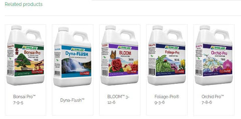 Home garden blooms and lush foliage with Dynagro Grow feeding.
