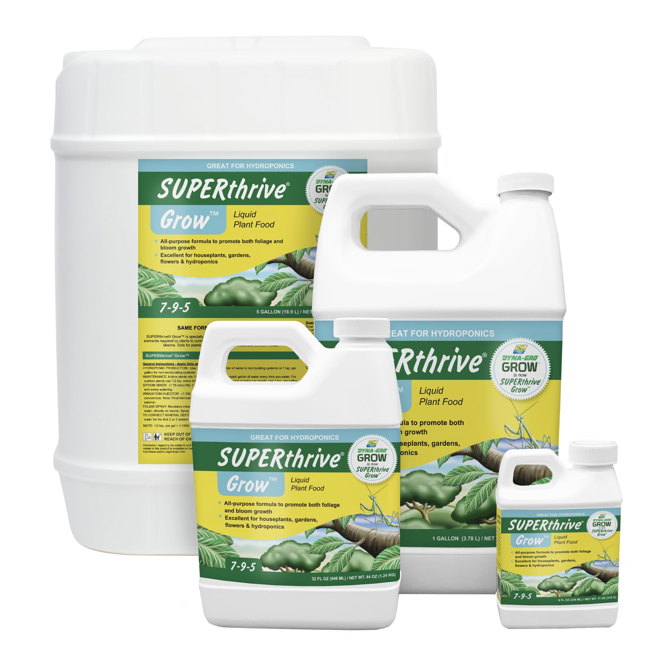 Dynagro Grow in a container garden supports thriving potted plants.