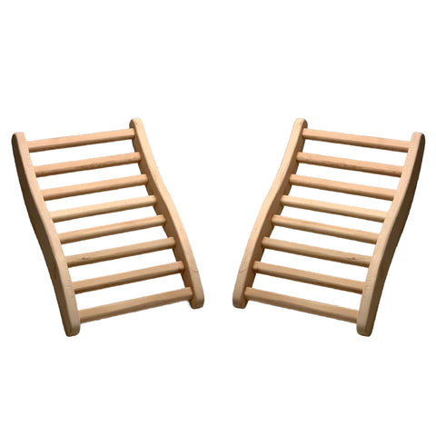 Dynamic Saunas S-shaped backrest provides ergonomic lumbar support for infrared sessions.