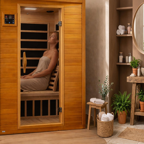 Dynamic Saunas traditional sauna backrest supports posture during steam sessions.