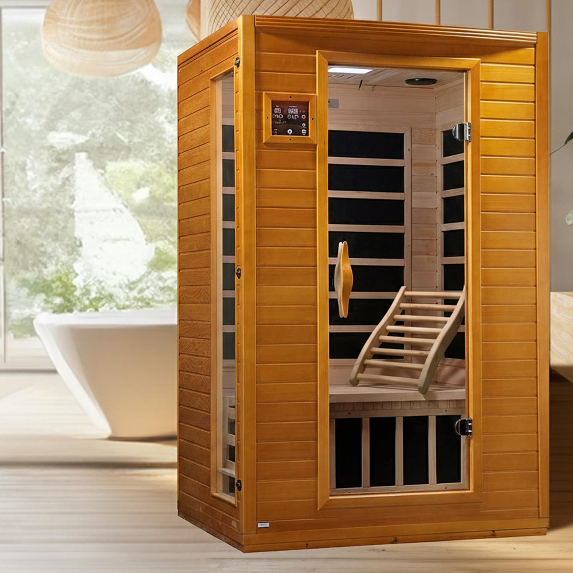 Dynamic Saunas backrest set offers versatile seating options for shared spa spaces.