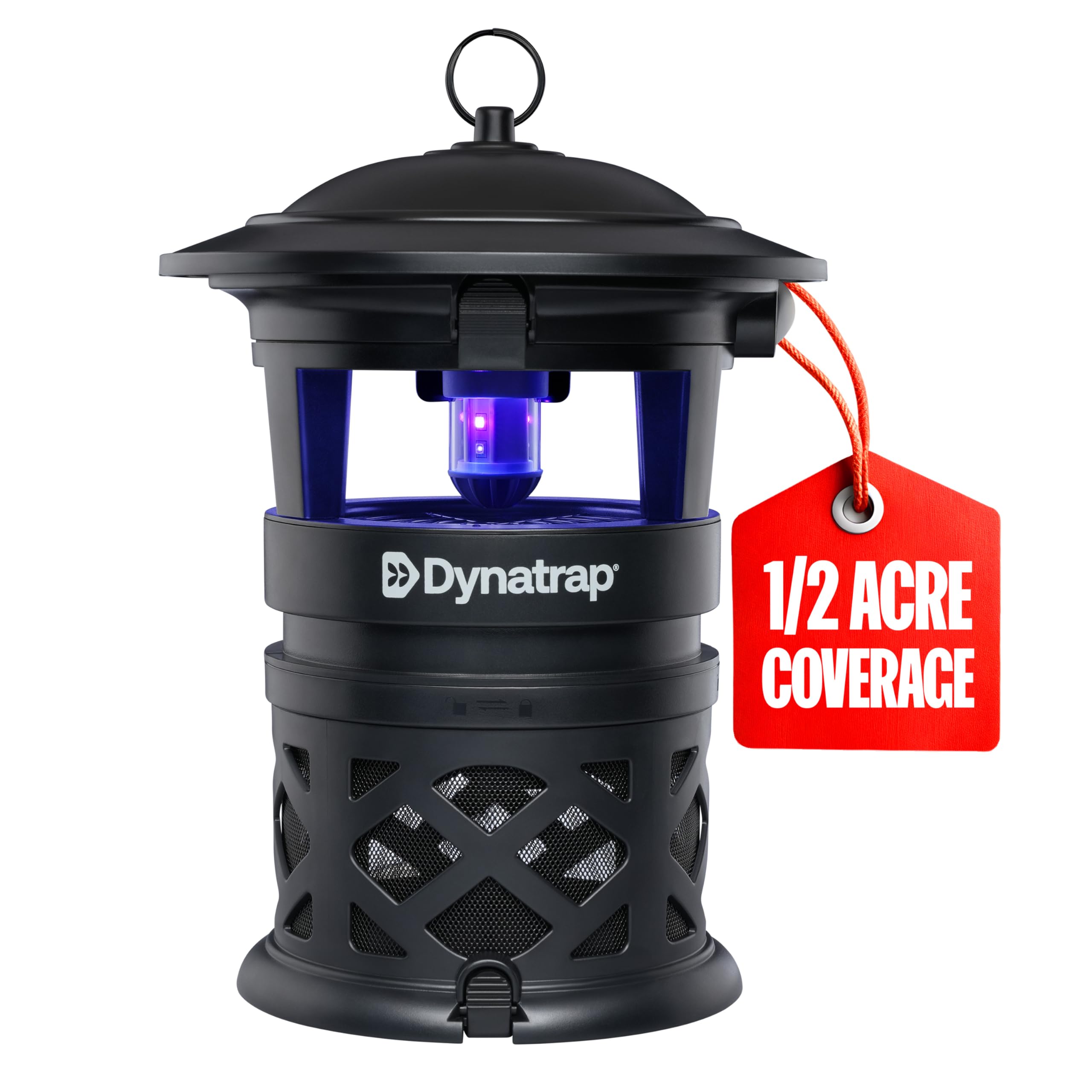 Dynatrap DT1130SR backyard trap, left angle, captures mosquitoes.