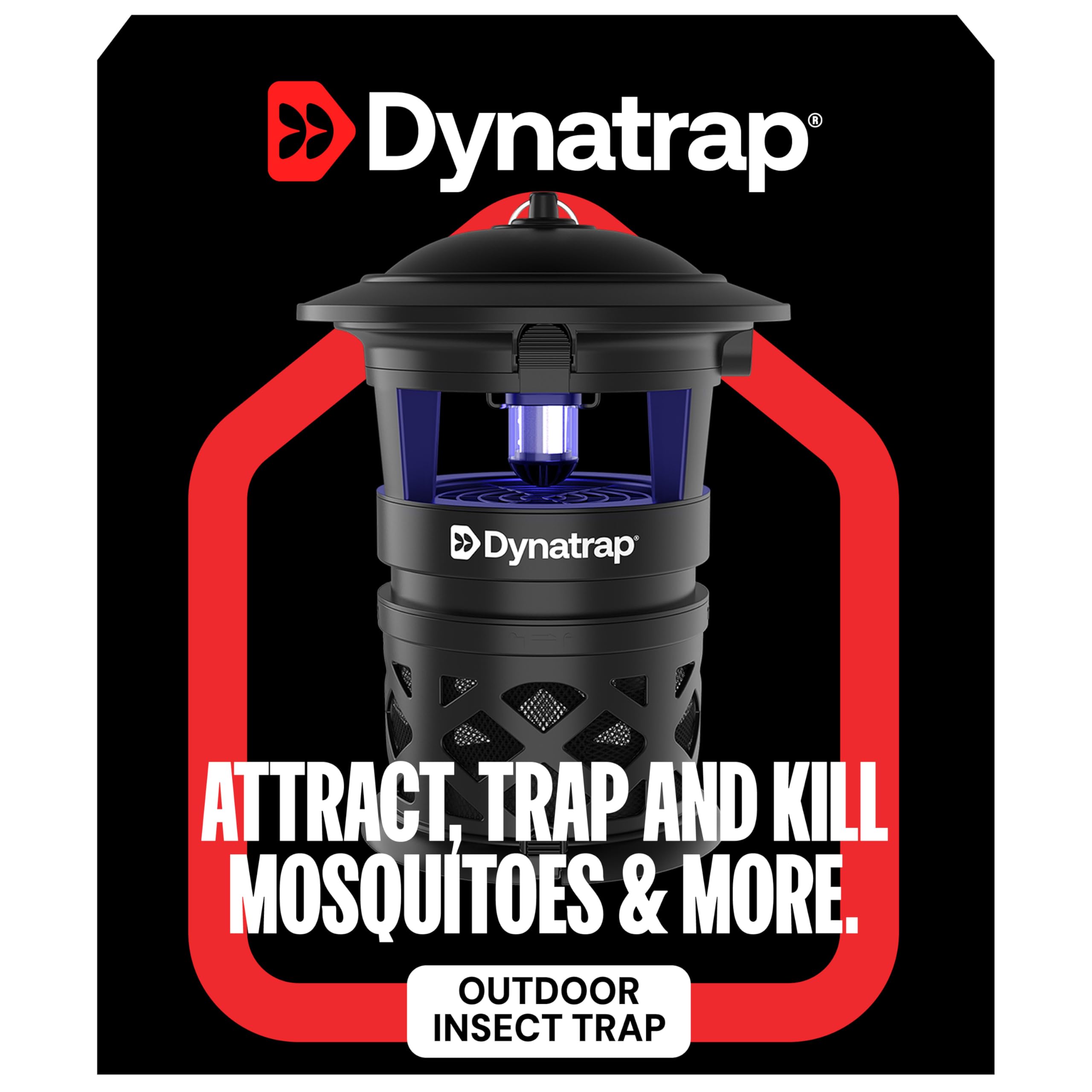 Dynatrap DT1130SR outdoor trap, front view, compact black unit.