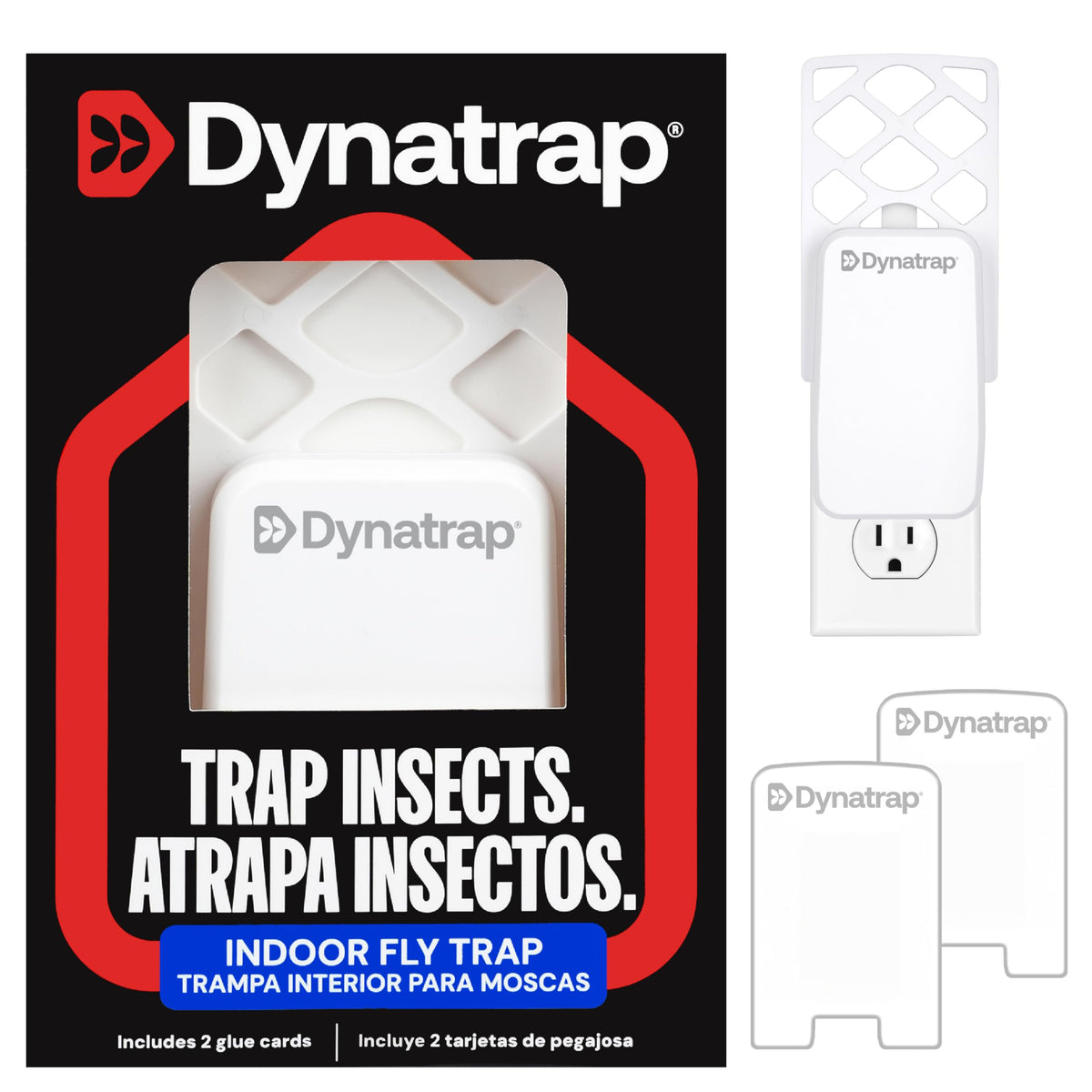 Dynatrap DT3007W front view showing a sleek indoor trap for discreet pest control