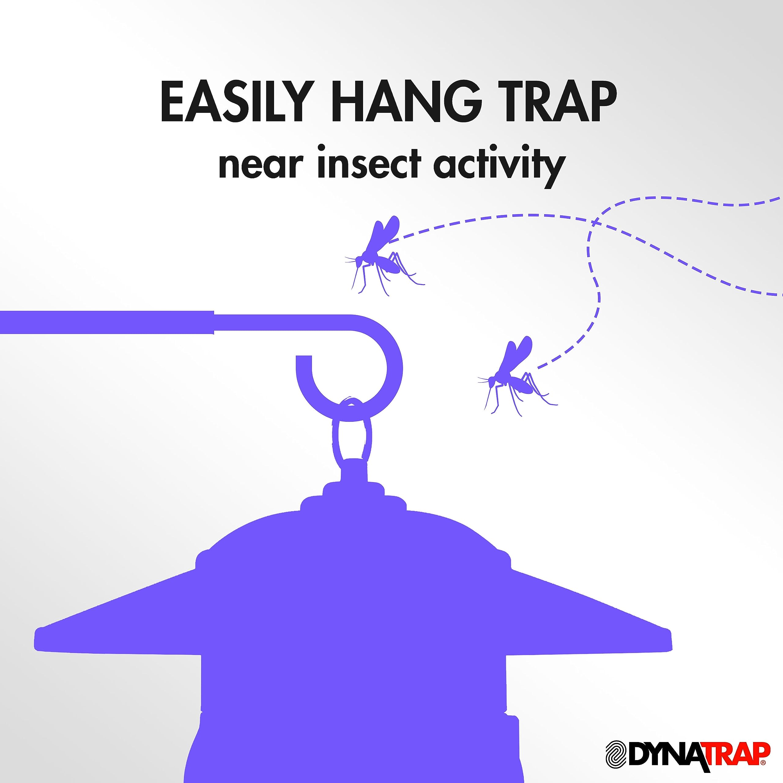 Dynatrap universal mount clamped on a pole for portable use.