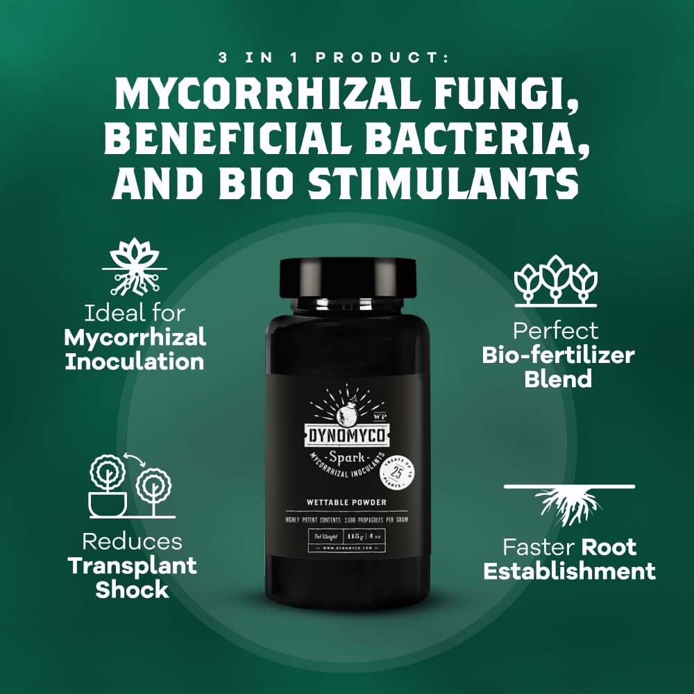 Dynomyco Spark supports seed starting soil with reliable mycorrhizal colonization.