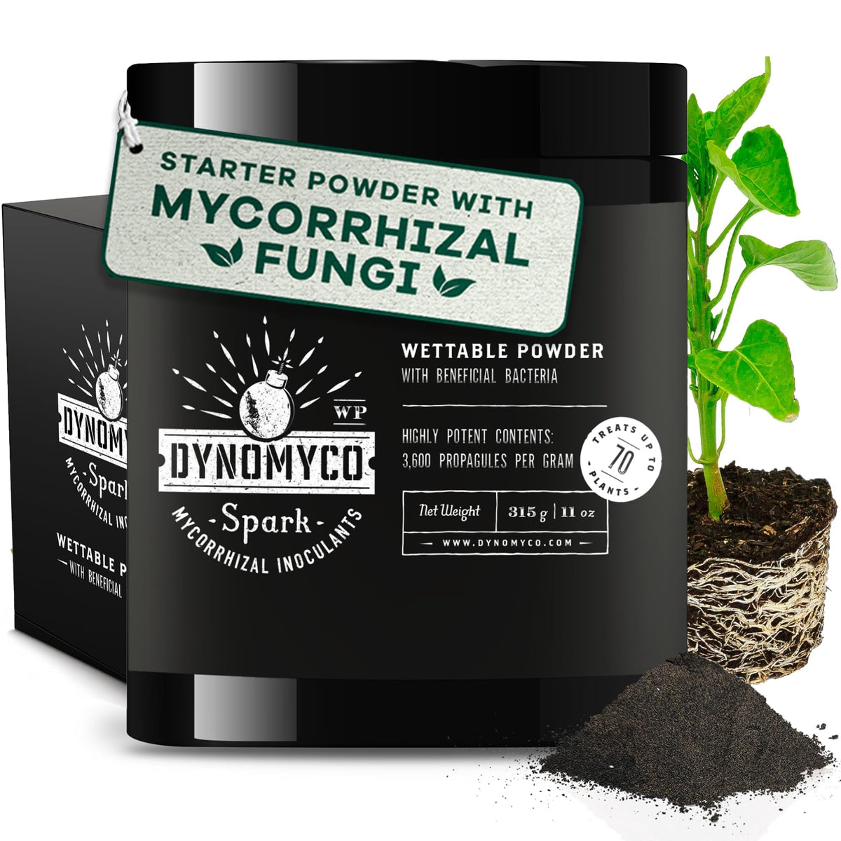DYNOMYCO Spark WP for seed starting promotes robust seed germination and early root establishment.