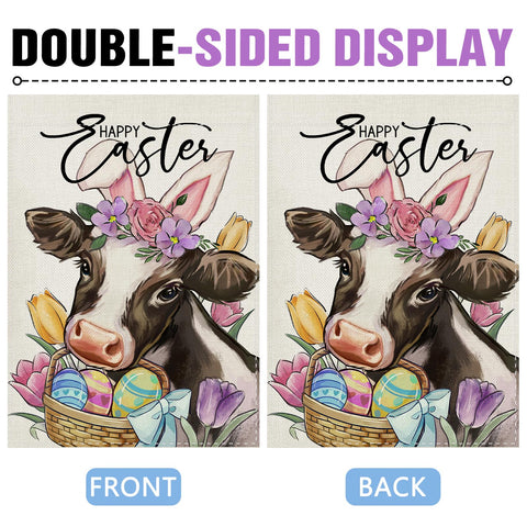 Dyrenson tulip-pattern garden flag with vibrant colors for seasonal decor.