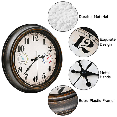 Dyreps outdoor clock retro bronze bezel enhances vintage decor