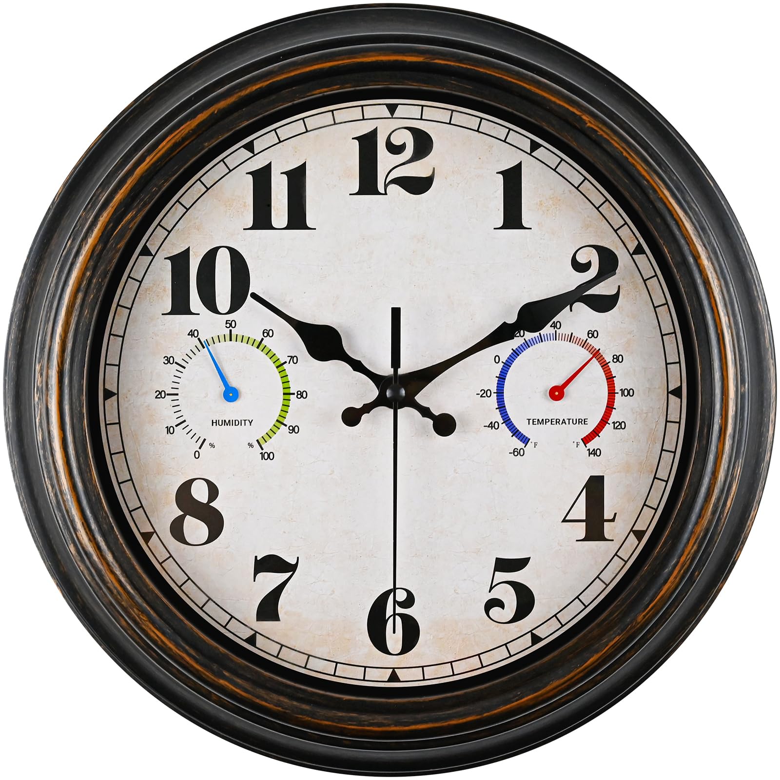 Dyreps outdoor clock with thermometer front view for easy temperature checks