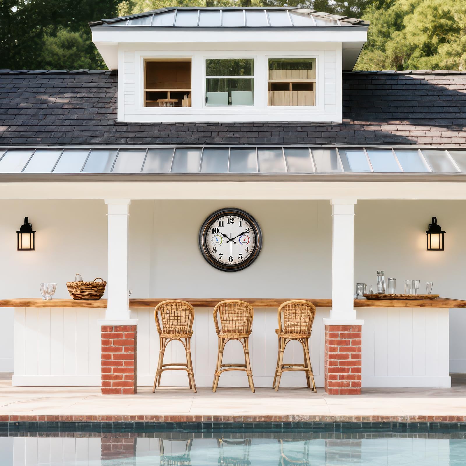 Dyreps outdoor clock features waterproof back gasket