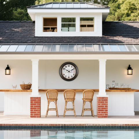 Dyreps outdoor clock features waterproof back gasket