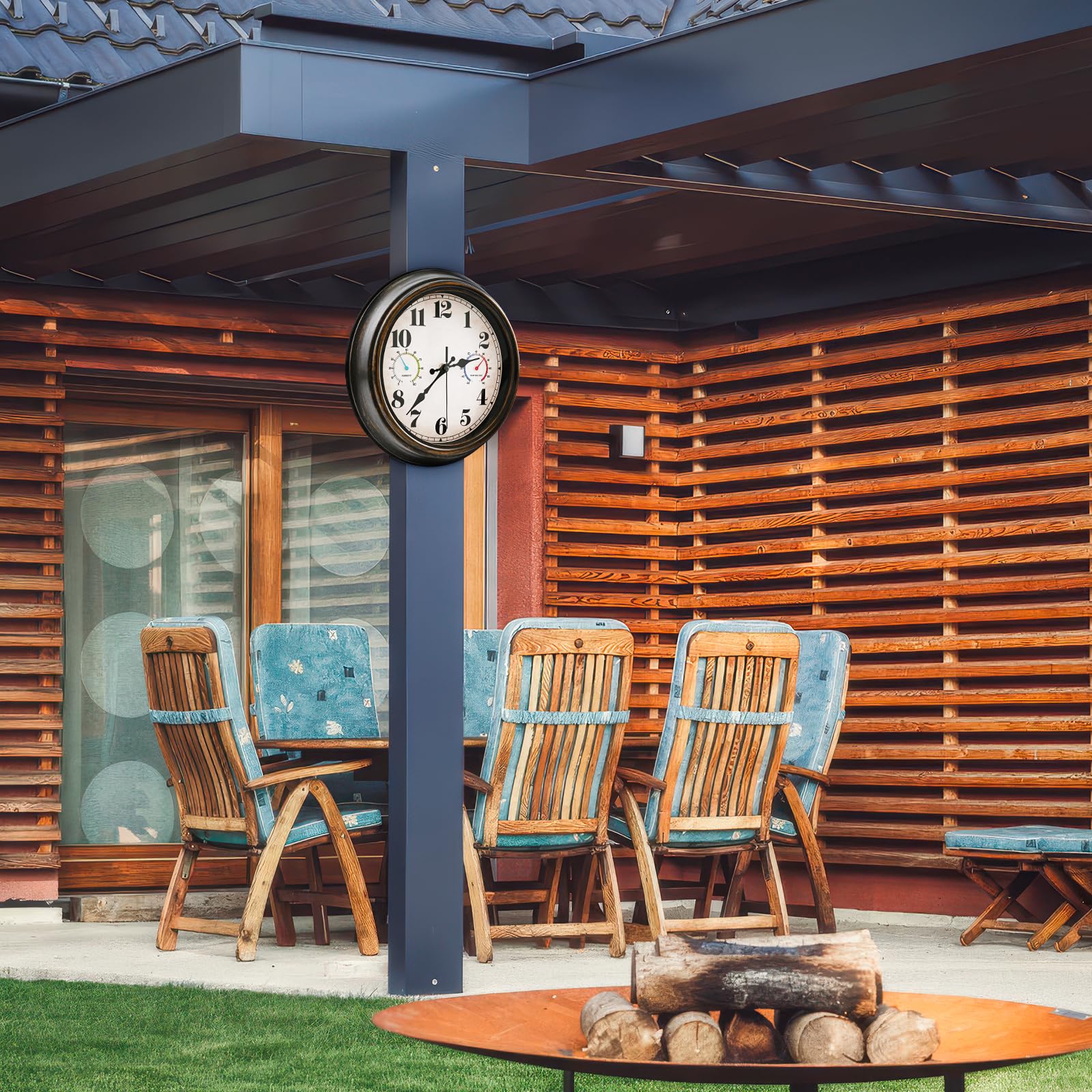 Dyreps outdoor clock is weather-resistant for adaptable placement