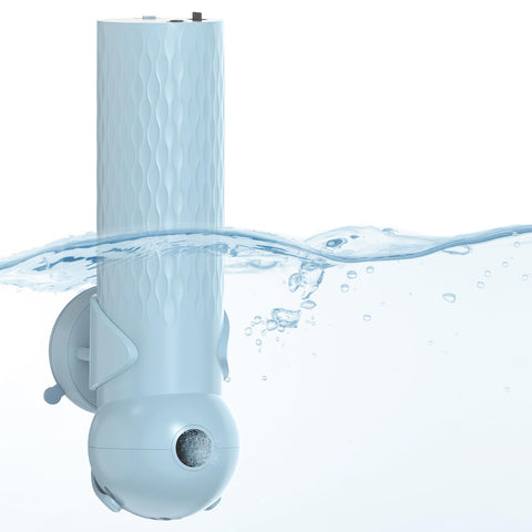 Dyseer upgraded bath jet display showing temperature and battery for safer soaks
