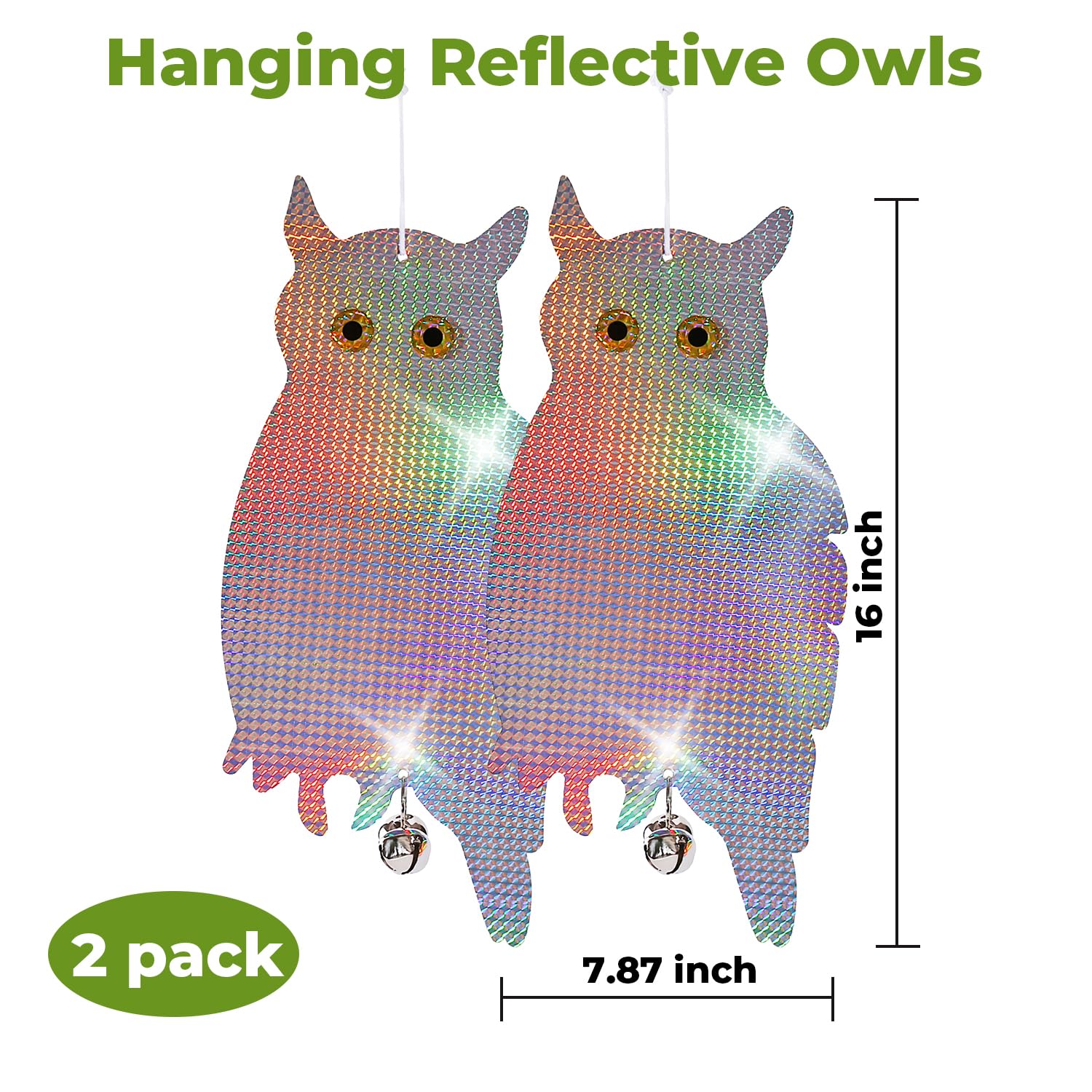 Dyvicl large owl design deters intruders without harming wildlife.