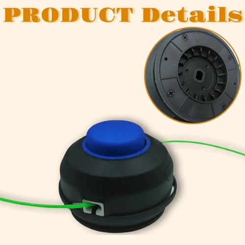 DZDY KLS124-03 trimmer head side view highlighting rugged ABS shell and line