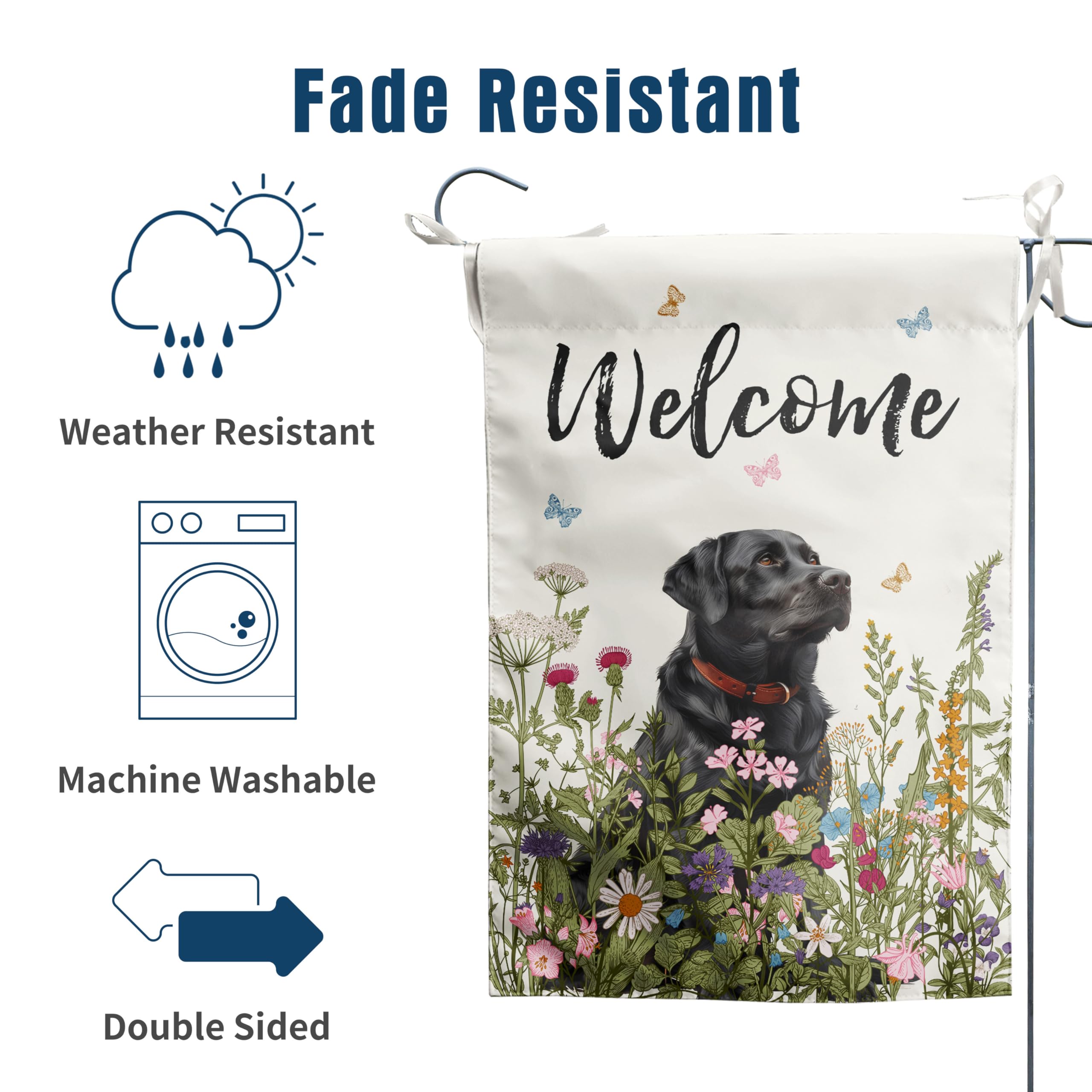 DZGlobal 12x18 lab flag weatherproof for garden entrances.