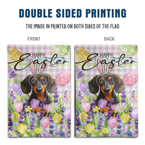 DZGlobal bunny eggs flag for outdoor patio and poolside