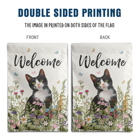 DZGlobal cat flag uses all-weather polyester with reinforced corners for durable outdoor use.